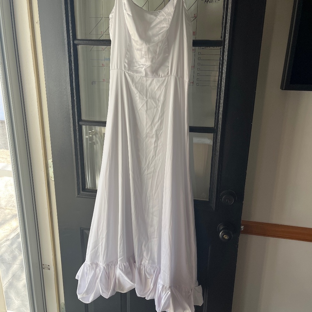 Satin white dress